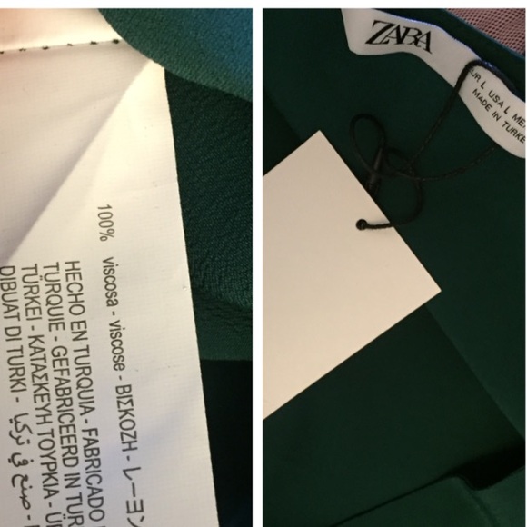 NWT Zara Green Oversized Blouse - Picture 8 of 8